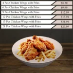 Chicken Wings with Fries